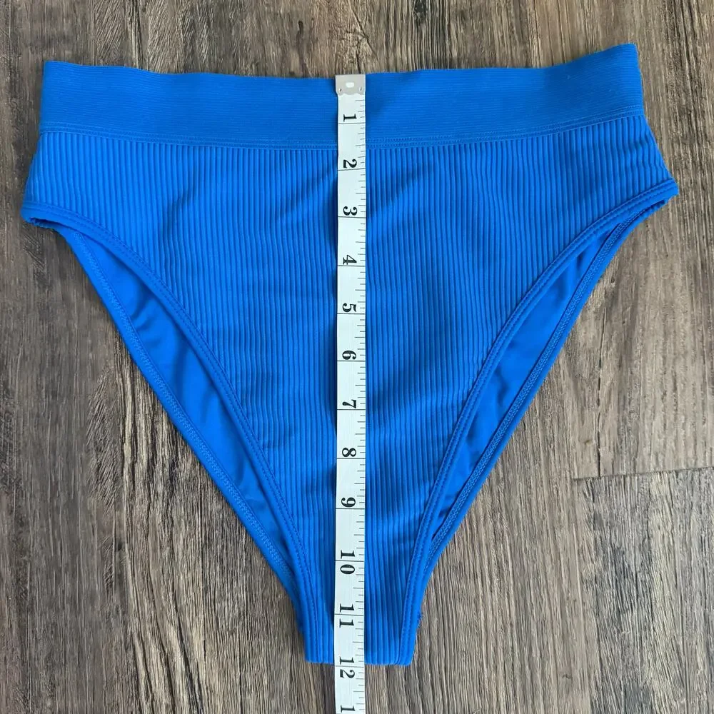 Frankie’s Bikinis Gabrielle High Waisted Bottom in Cobalt Blue Size Medium